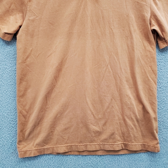 Pact Vintage Jersey Notch Neck Polo Shirt Mens Small Tan - Picture 6 of 11